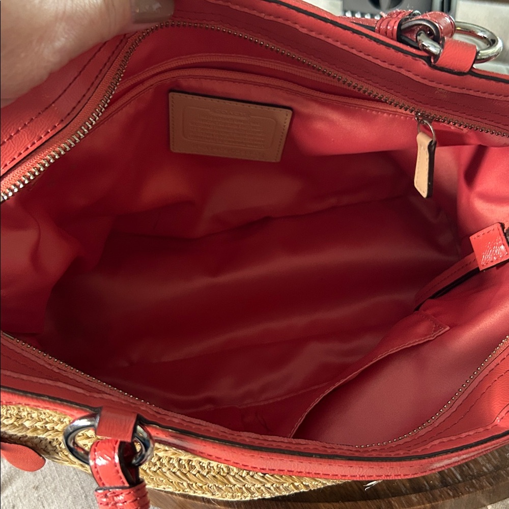 Coach Straw Purse - Picture 7 of 8
